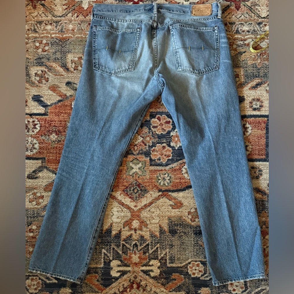 Vintage Y2K Polo Ralph Lauren Authentic Dungarees Jeans Men’s 36x30 Blue Denim - Picture 3 of 10